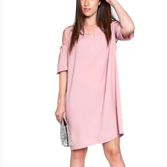 Patrizia Luca Cold Shoulder Ruffle Dress Size Medium - Picture 1 of 13